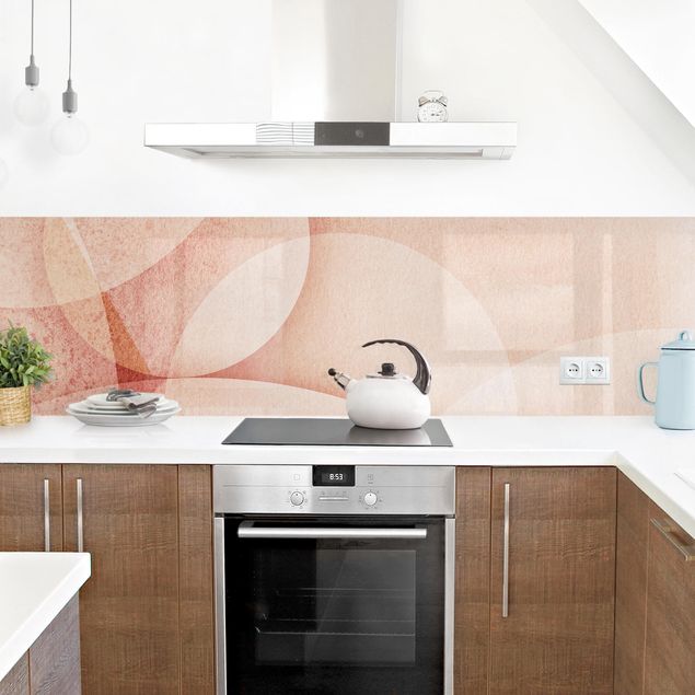 Kitchen wall cladding - Abstract Graphics In Peach-Colour