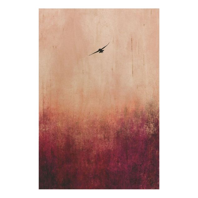Print on wood - Bird In Sunset