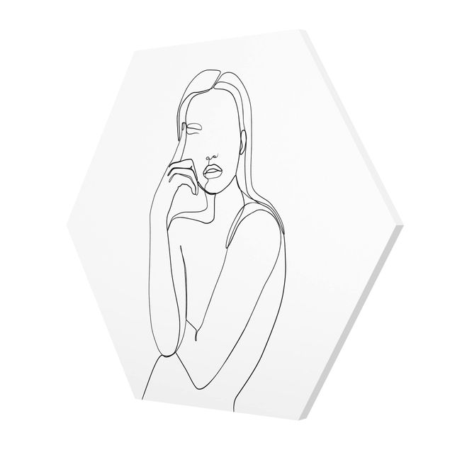 Forex hexagon - Line Art Pensive Woman Black And White