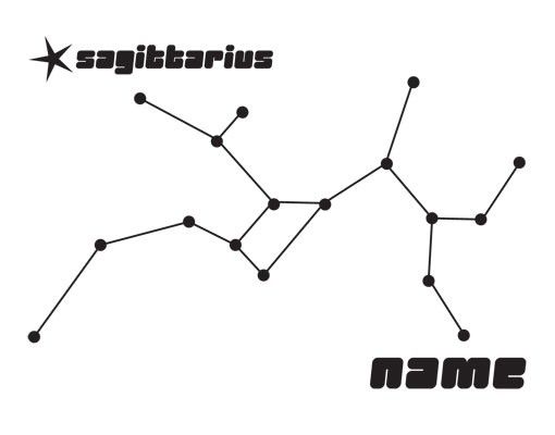 Wall decals quotes No.UL823 Customised text Constellation Sagittarius
