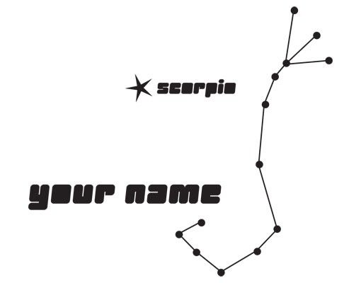 Wall decals quotes No.UL824 Customised text Constellation Scorpio