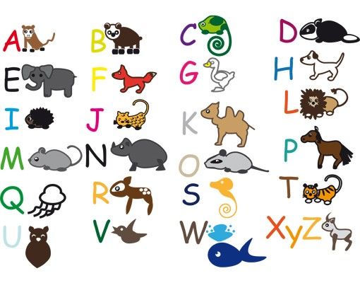 Animal wall decals No.CG214 Animal Alphabet