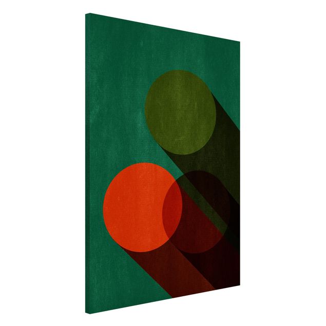 Magnetic memo board - Abstract Shapes - Circles In Green And Red