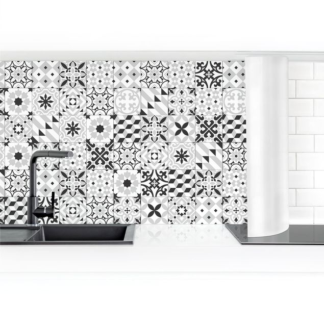Kitchen splashbacks Geometrical Tile Mix Black