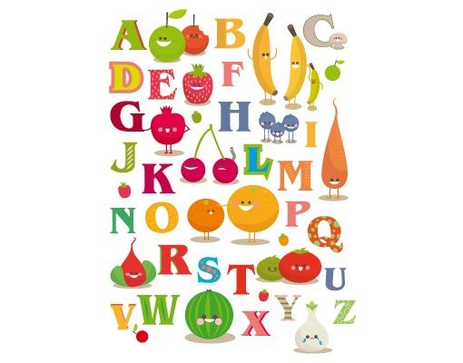 Wall stickers quotes No.EK120 Funny Fruits&Vegetables Alphabet
