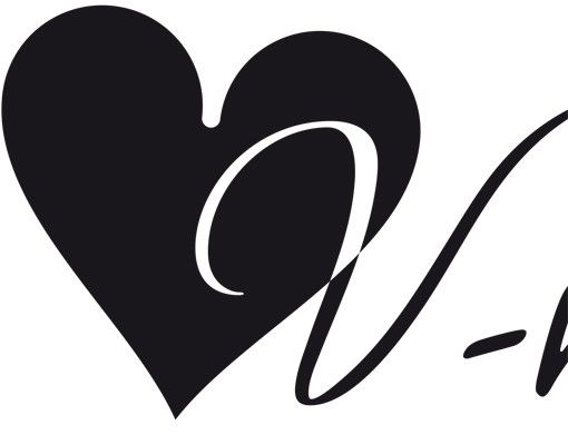 Wall stickers love No.UL860 Customised text Initial V