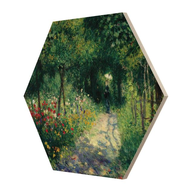 Wooden hexagon - Auguste Renoir - Women In A Garden