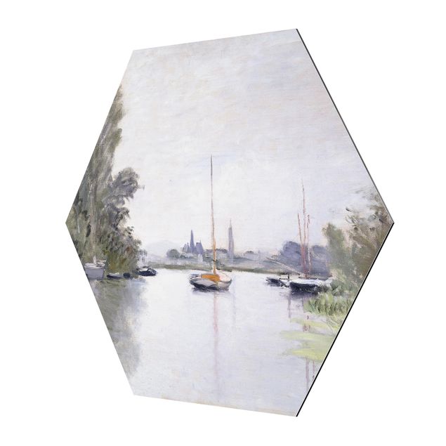 Alu-Dibond hexagon - Claude Monet - Argenteuil Seen From The Small Arm Of The Seine