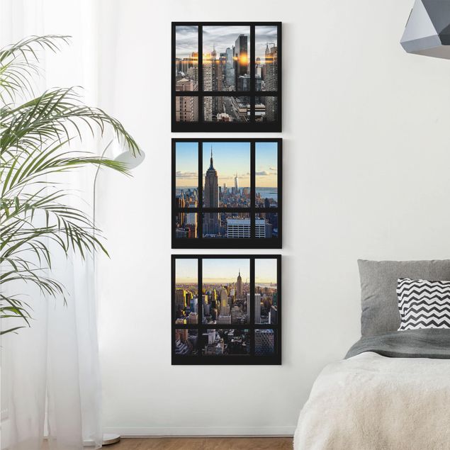 Print on canvas 3 parts - Window Views Of New York