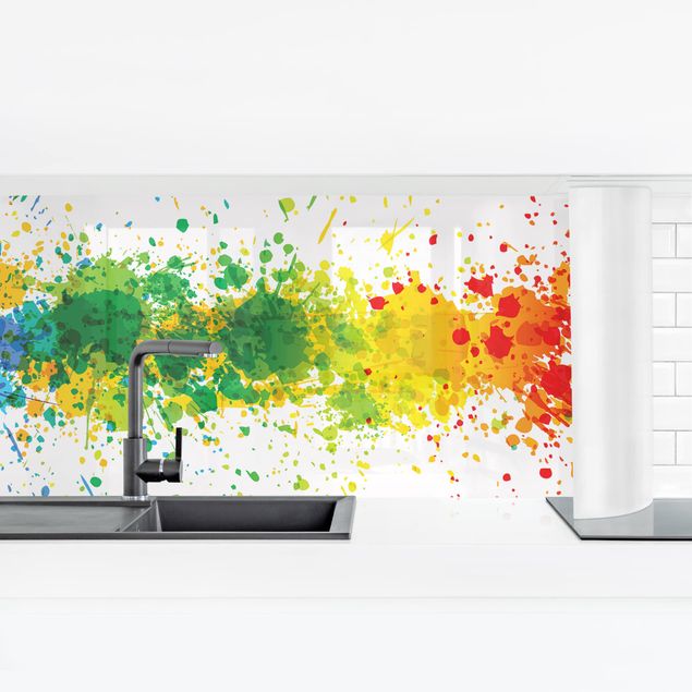 Kitchen wall cladding - Rainbow Splatter II