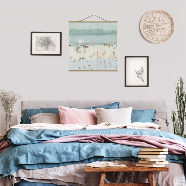 Fabric print with poster hangers - Sandbank In The Sea I