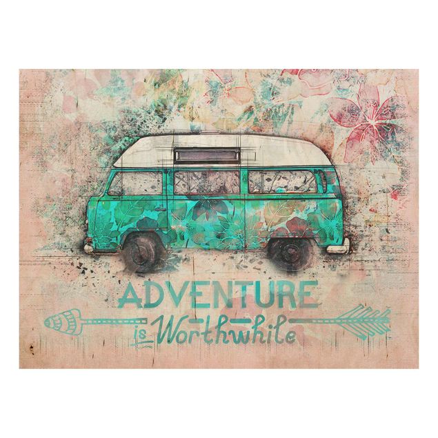 Print on wood - Bulli Adventure Collage Pastel