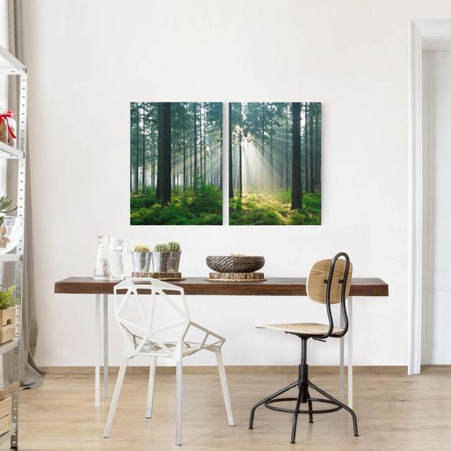 Print on canvas 2 parts - Enlightened Forest