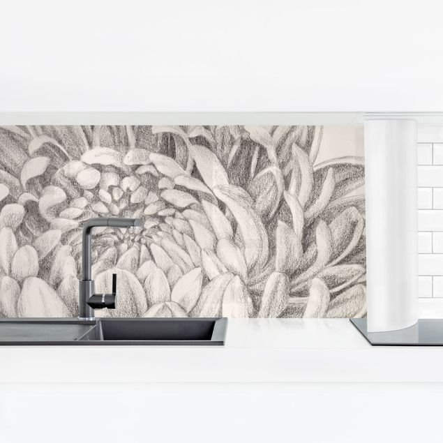 Kitchen wall cladding - Botanical Study Chrysanthemum II