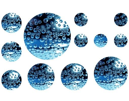 Wall sticker - No.519 Circles Dark Bubbles 12s Set