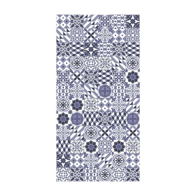 modern area rugs Geometrical Tile Mix Purple