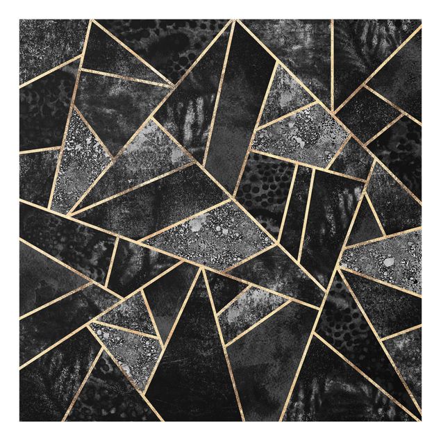 Glass splashback kitchen Gray Triangles Gold