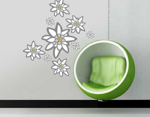 Plant wall decals No.UL880 Edelweiss Set