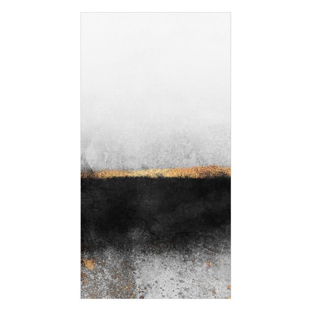 Shower wall cladding - Abstract Golden Horizon Black And White