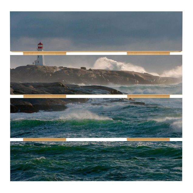 Print on wood - In The Protection Of The Lighthouse