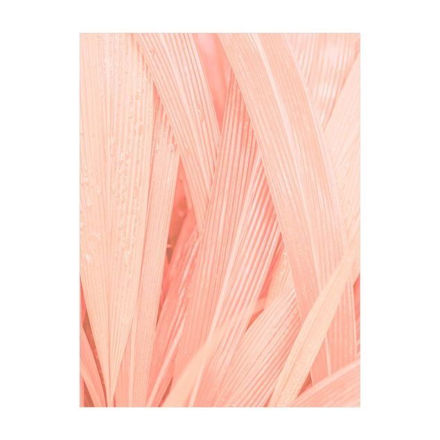 jungle theme rug Palm Leaves Light Pink
