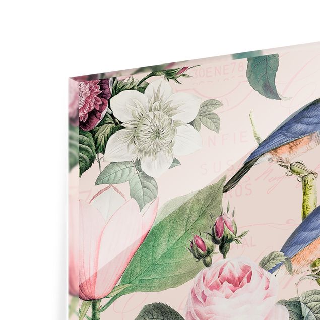 Splashback - Vintage Collage - Roses And Birds