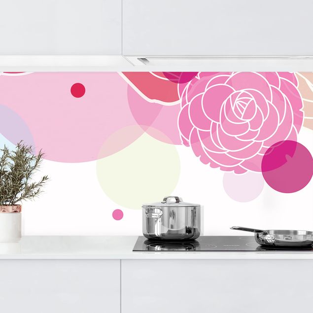 Kitchen splashback flower Roses And Bubbles