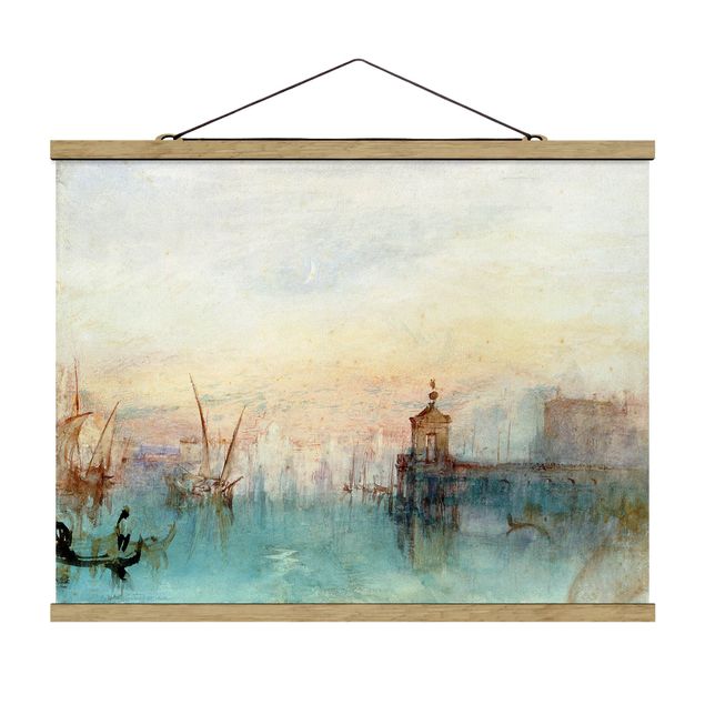 Fabric print with poster hangers - William Turner - Venice With A First Crescent Moon