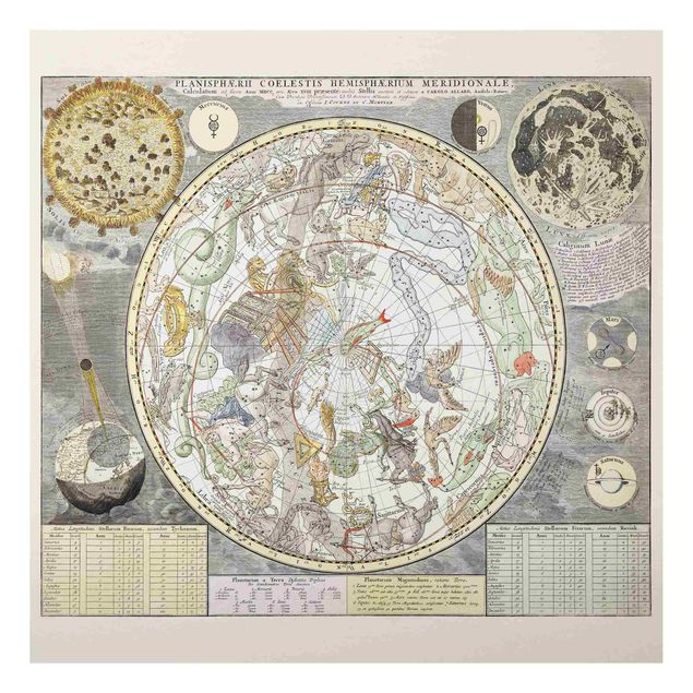 Print on aluminium - Vintage Ancient Star Map