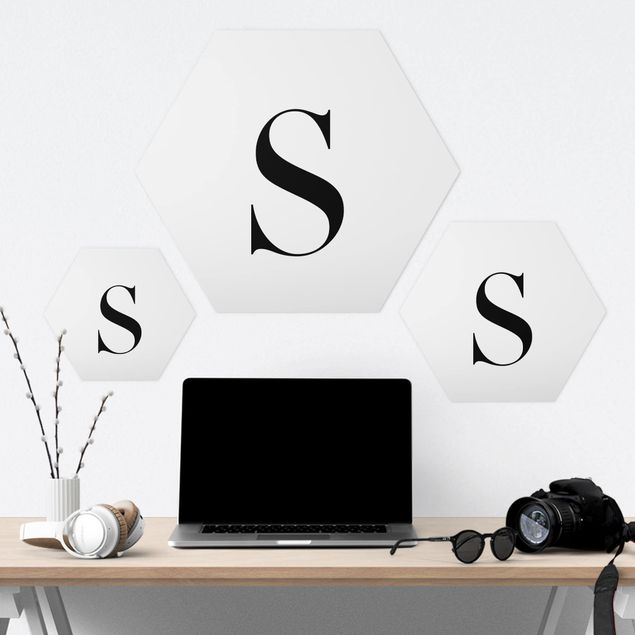 Forex hexagon - Letter Serif White S