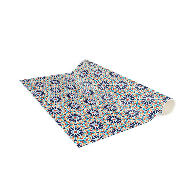 tile effect rug Oriental Patterns With Colourful Stars