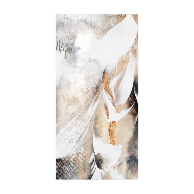 Abstract rugs Golden Abstract Winter Painting