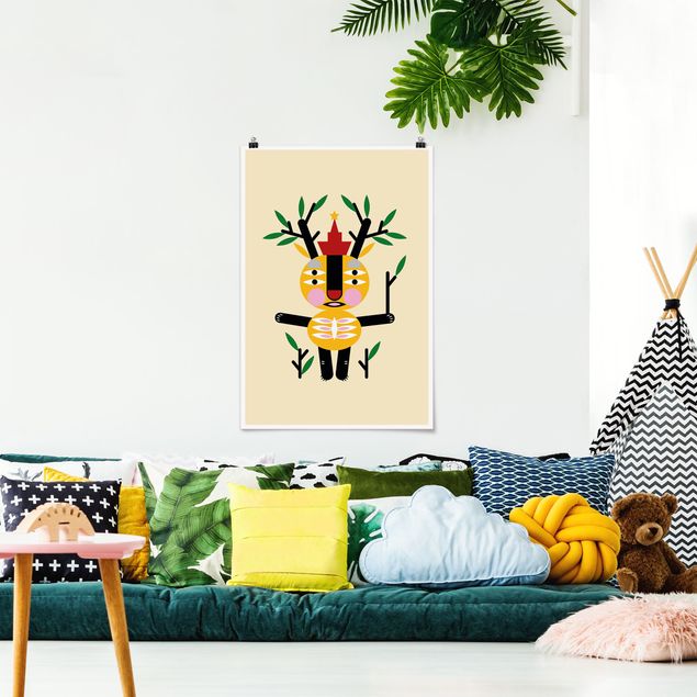 Poster - Collage Ethno Monster - Deer