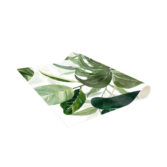 contemporary rugs Watercolour Tropical Arrangement With Monstera