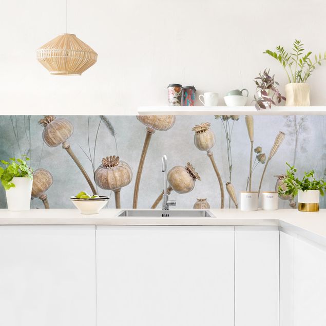 Kitchen wall cladding - Dried Poppy Flower