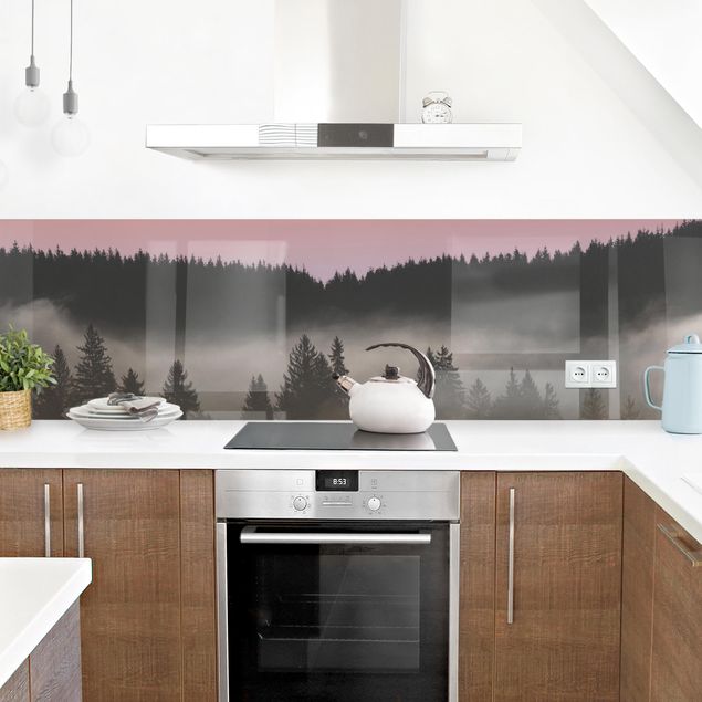 Kitchen wall cladding - Dreamy Foggy Forest