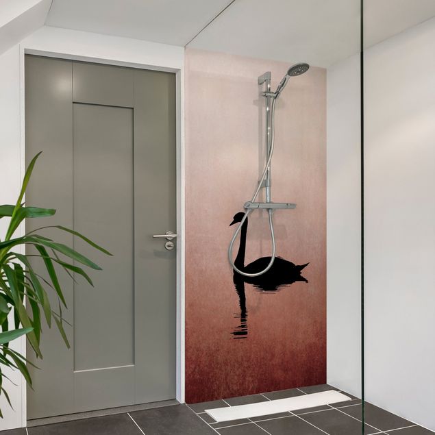 Shower wall cladding - Swan In Sunset