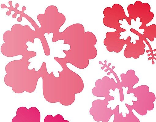 Wall sticker - No.546 Hibiscus Flowers