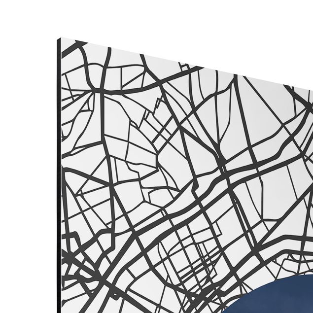 Print on aluminium - Map Collage Paris