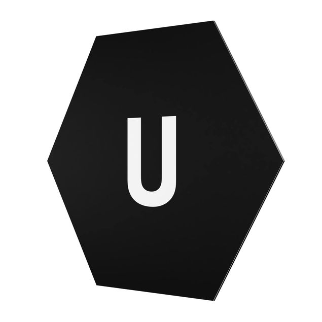 Alu-Dibond hexagon - Letter Black U
