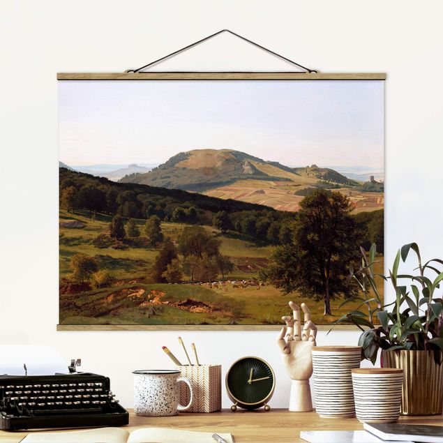 Fabric print with poster hangers - Albert Bierstadt - Hill and Dale