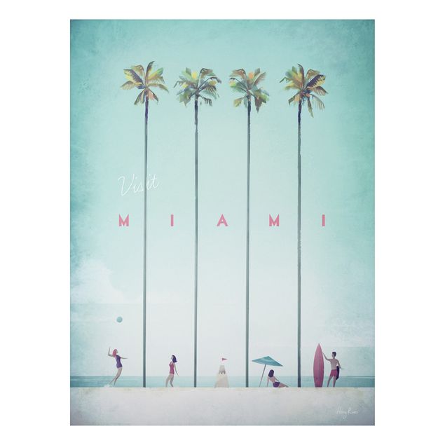 Print on aluminium - Travel Poster - Miami