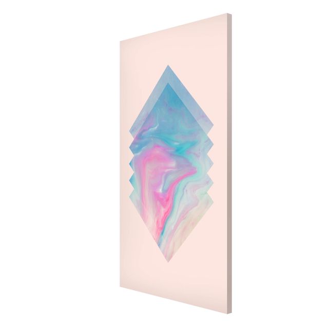 Magnetic memo board - Pink Water Marble