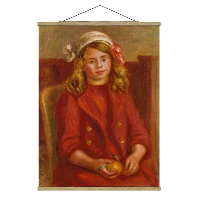 Fabric print with poster hangers - Auguste Renoir - Young Girl with an Orange