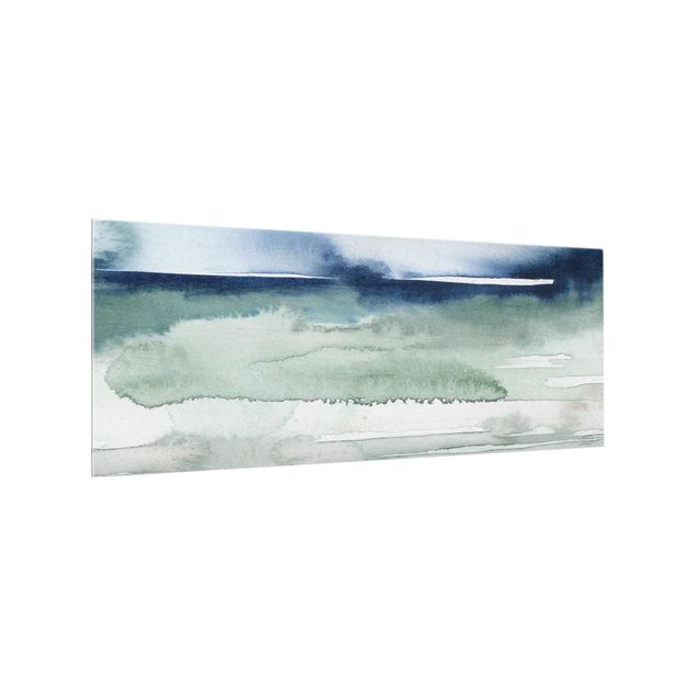 Glass splashback kitchen abstract Ocean Waves I