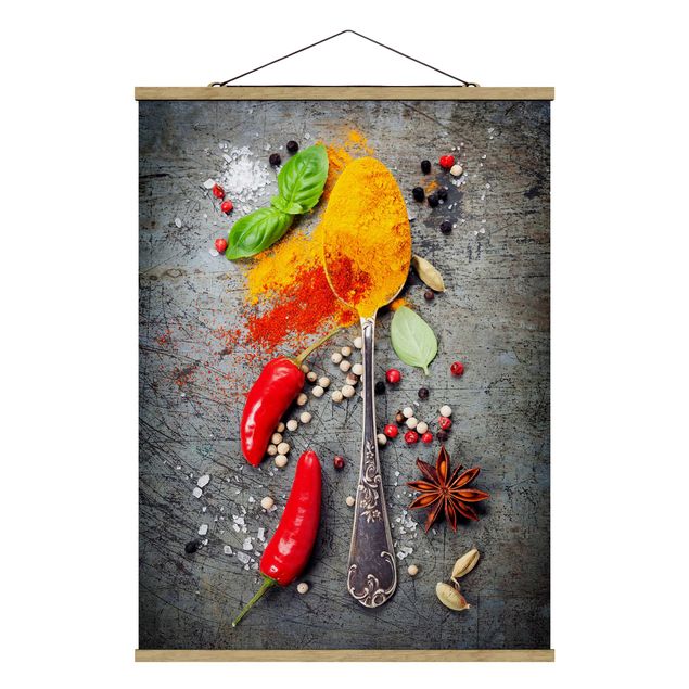 Fabric print with poster hangers - Spoon With Spices