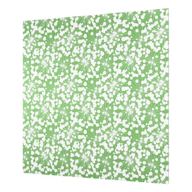Splashback - Natural Pattern Dandelion With Dots In Front Of Green - Square 1:1