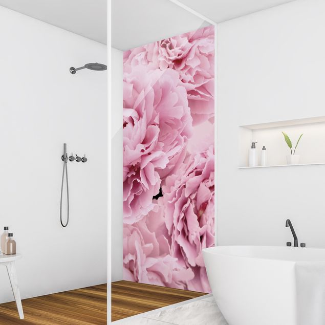 Shower panels Pink Peonies