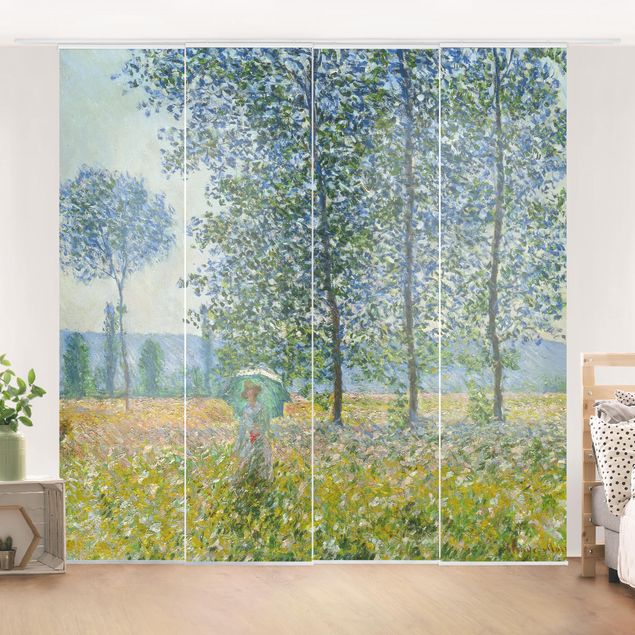 Sliding panel curtains set - Claude Monet - Fields In Spring