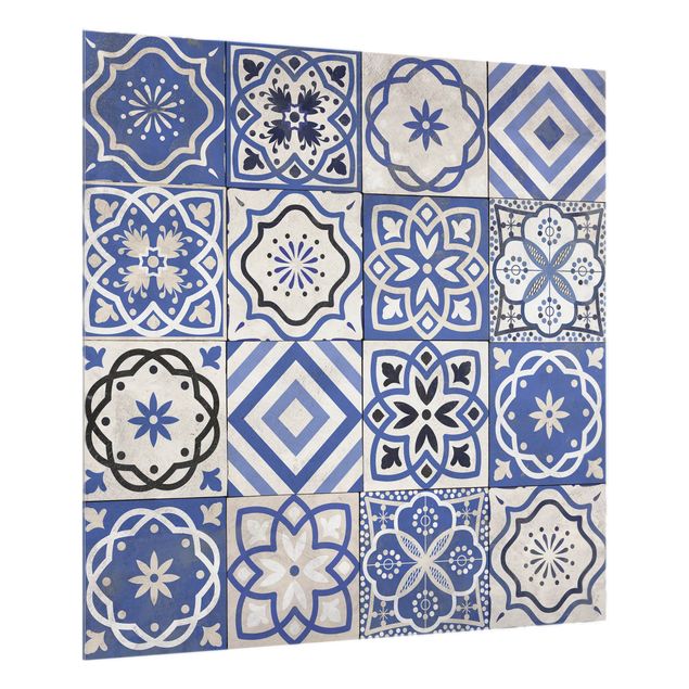 Glass splashback Mediterranean Tile Pattern
